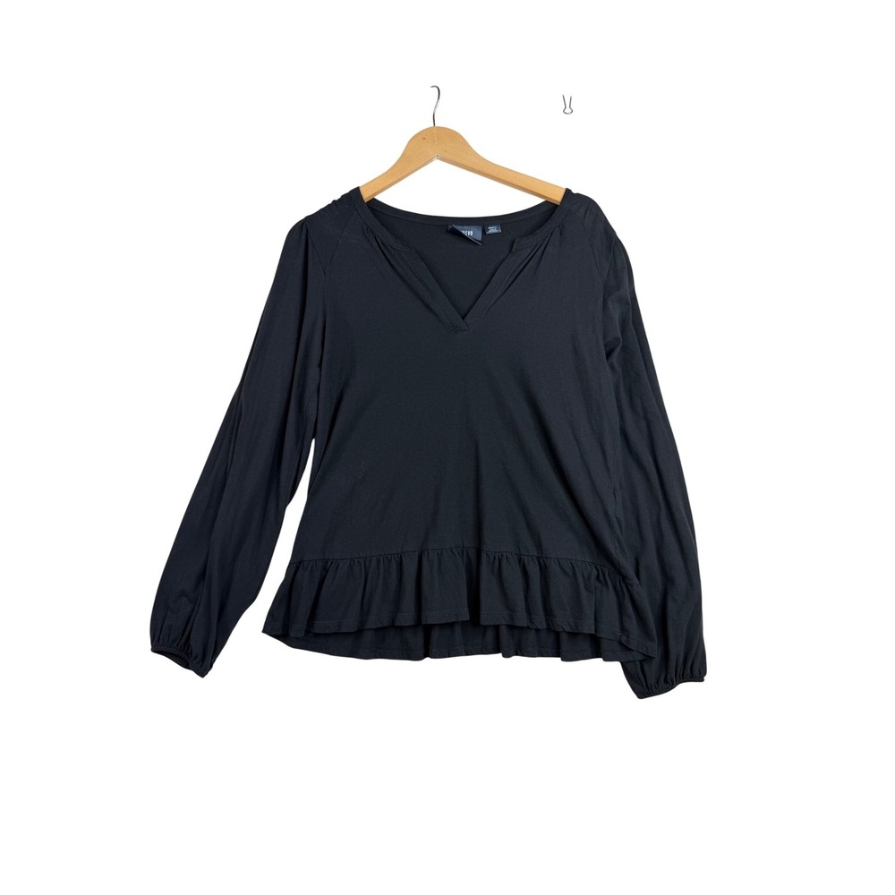 Maeve Anthropologie Long Sleeve Blouse size Small Black